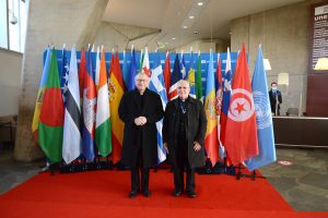 Le cardinal Pietro Parolin, secrétaire d’État du Saint-Siège et Mgr Francesco Follo, observateur permanent du Saint-Siège auprès de l’UNESCO