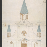 Plan de l’église d’Ōura, dessin sur papier, encre de Chine, xixe siècle. coll. et ©MEP/IRFA