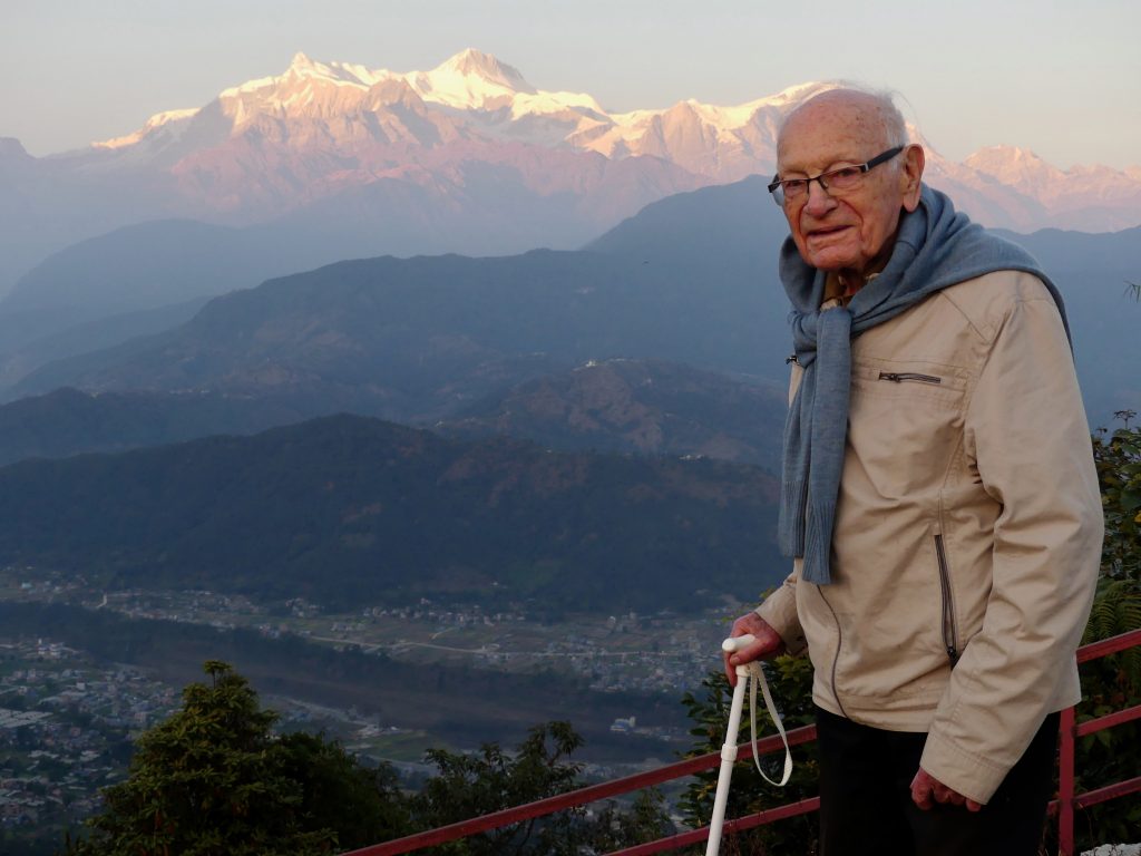 Le père Lucien Legrand à Pokara , Népal, janvier 2025
